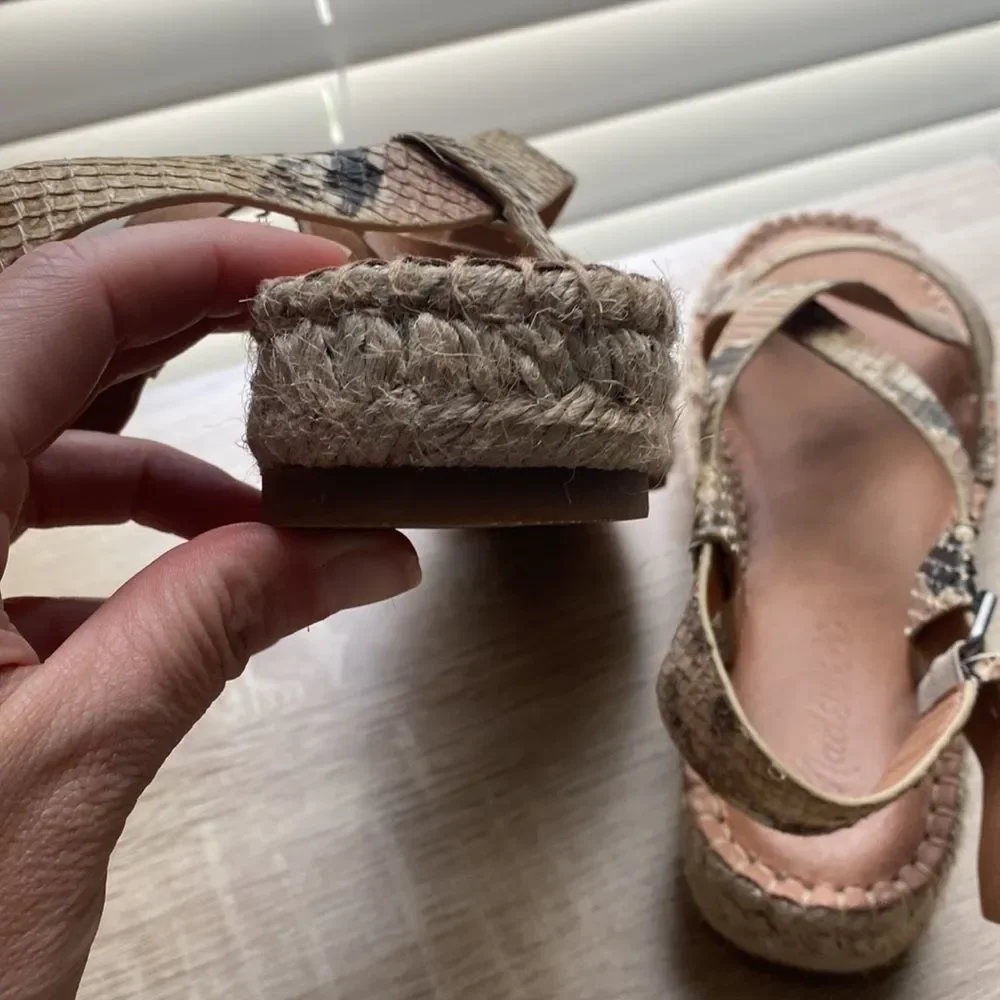 NWOT. Madewell Malia Snakeskin Espadrilles